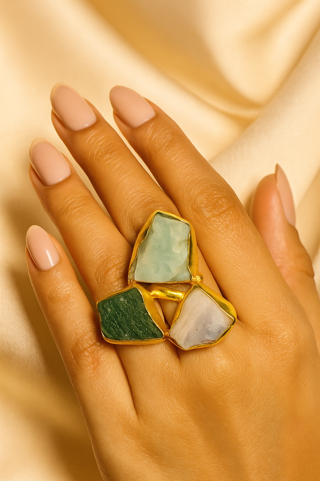 Raw Stone Adjustable Ring