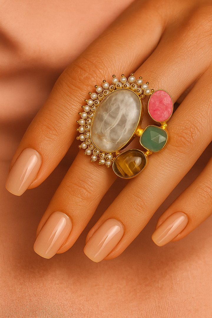 Multi-Stone Adjustable Statement Ring