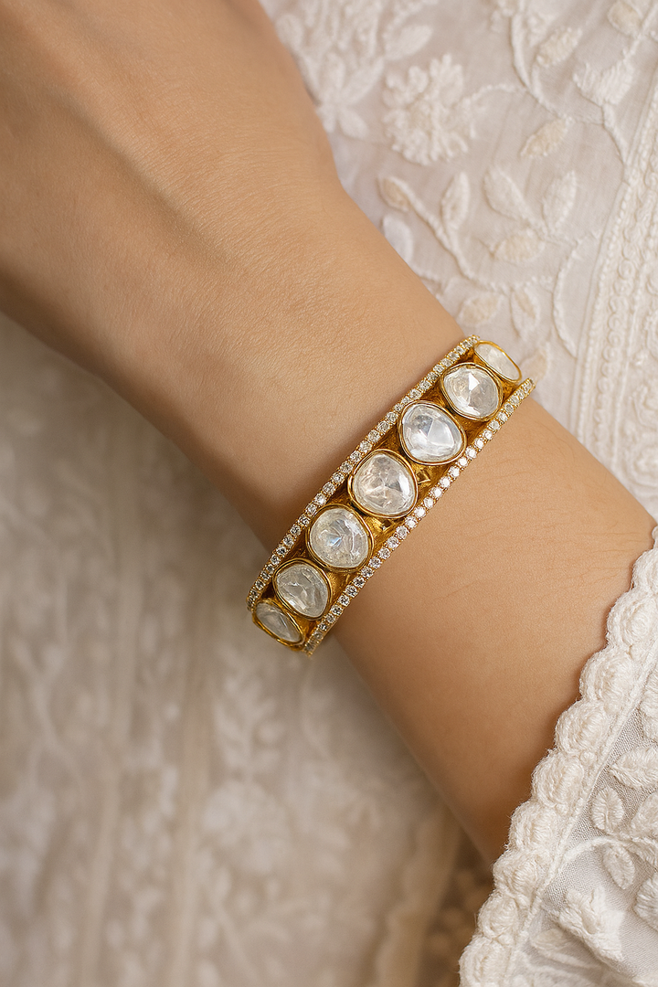 Classic Kundan CZ Openable Bracelet