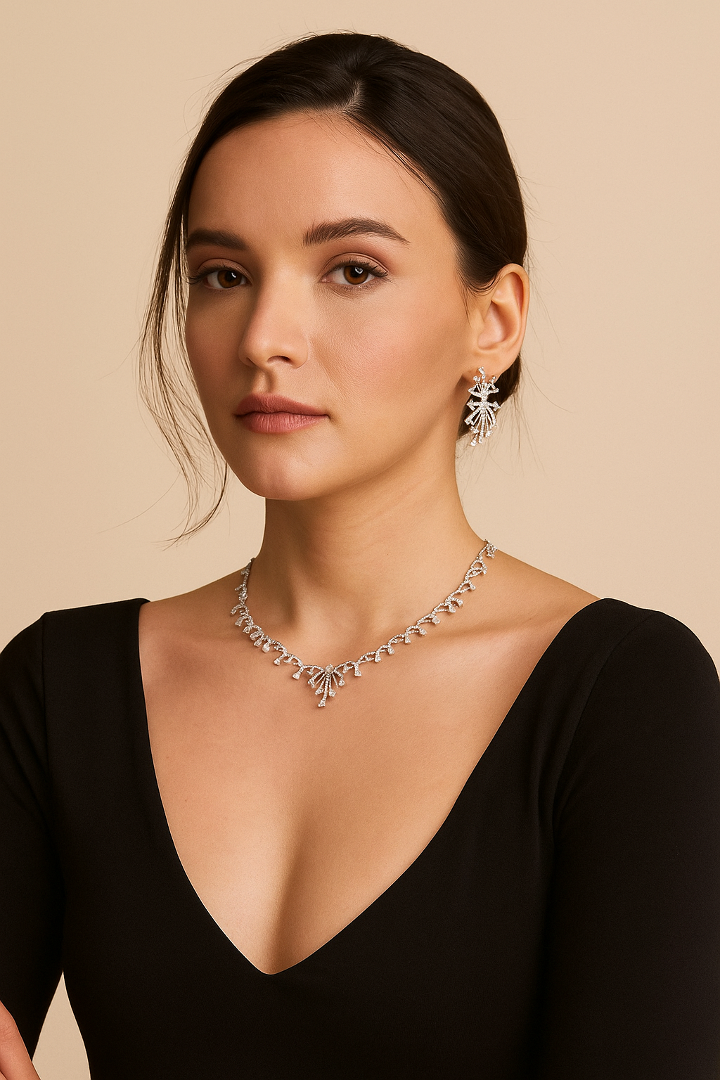 Graceful Diamond Vine Necklace Set