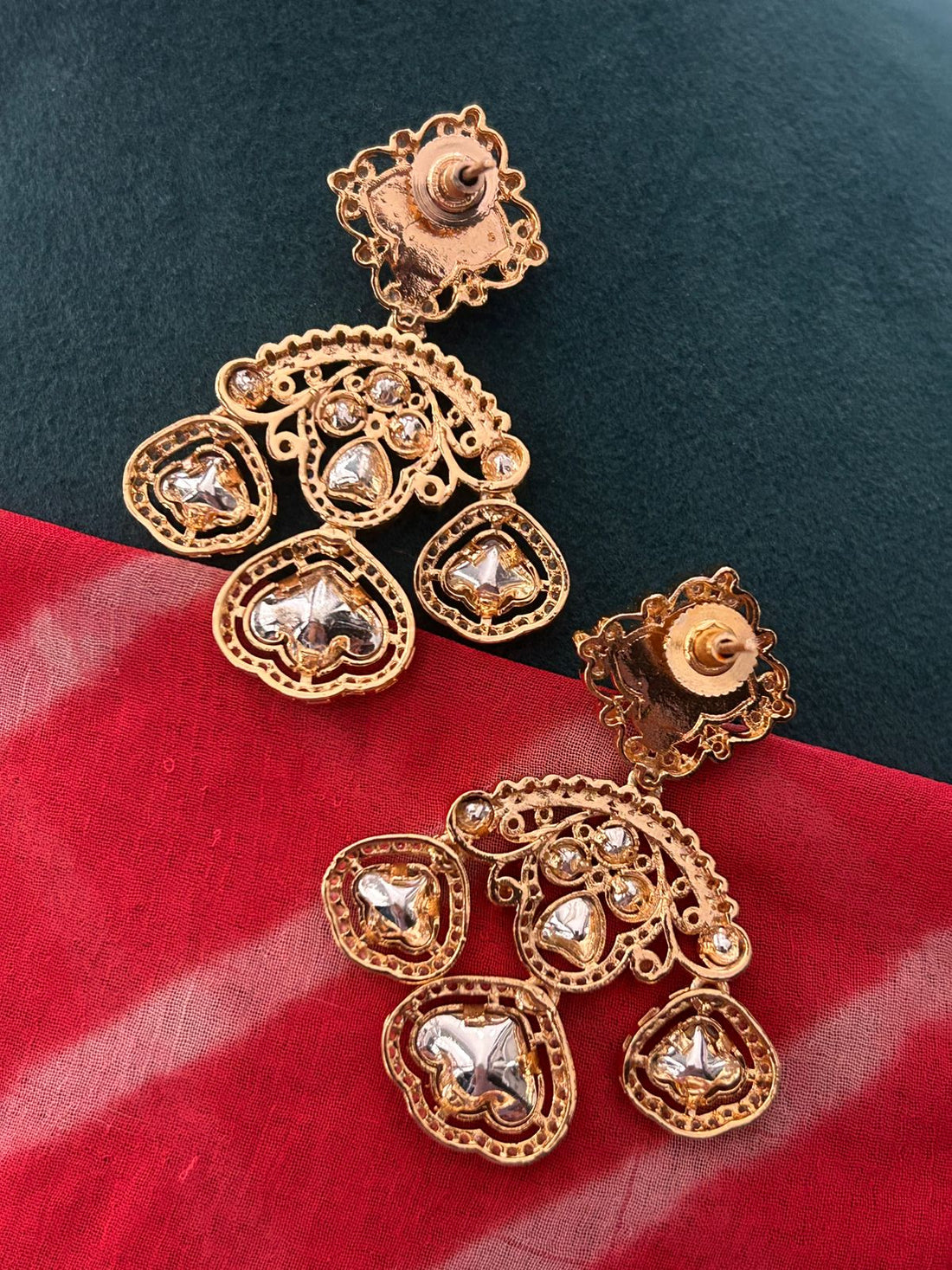 Elegant Pink Stone & Kundan Necklace Set with Earrings