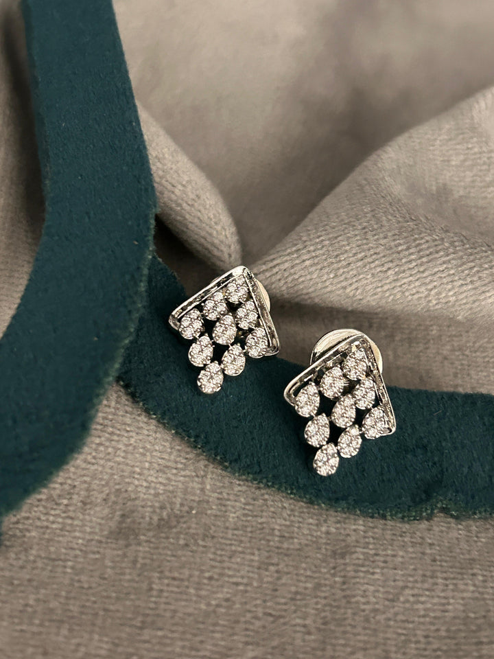 Silver Teardrop Cluster Pendant Set