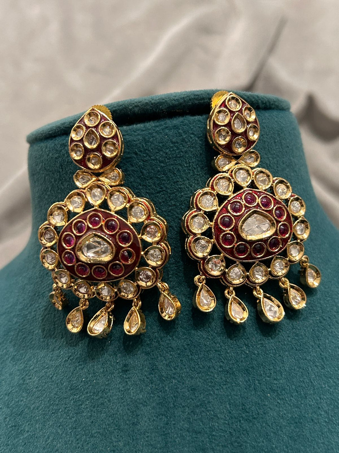 Royal Red Kundan Bridal Necklace Set