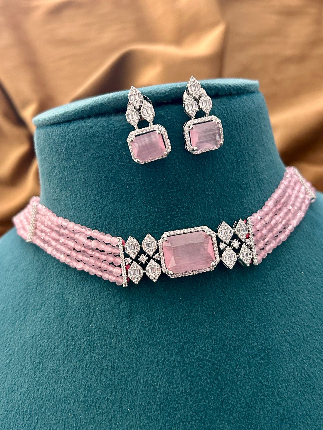 Blush Radiance Pink Diamond Choker Set