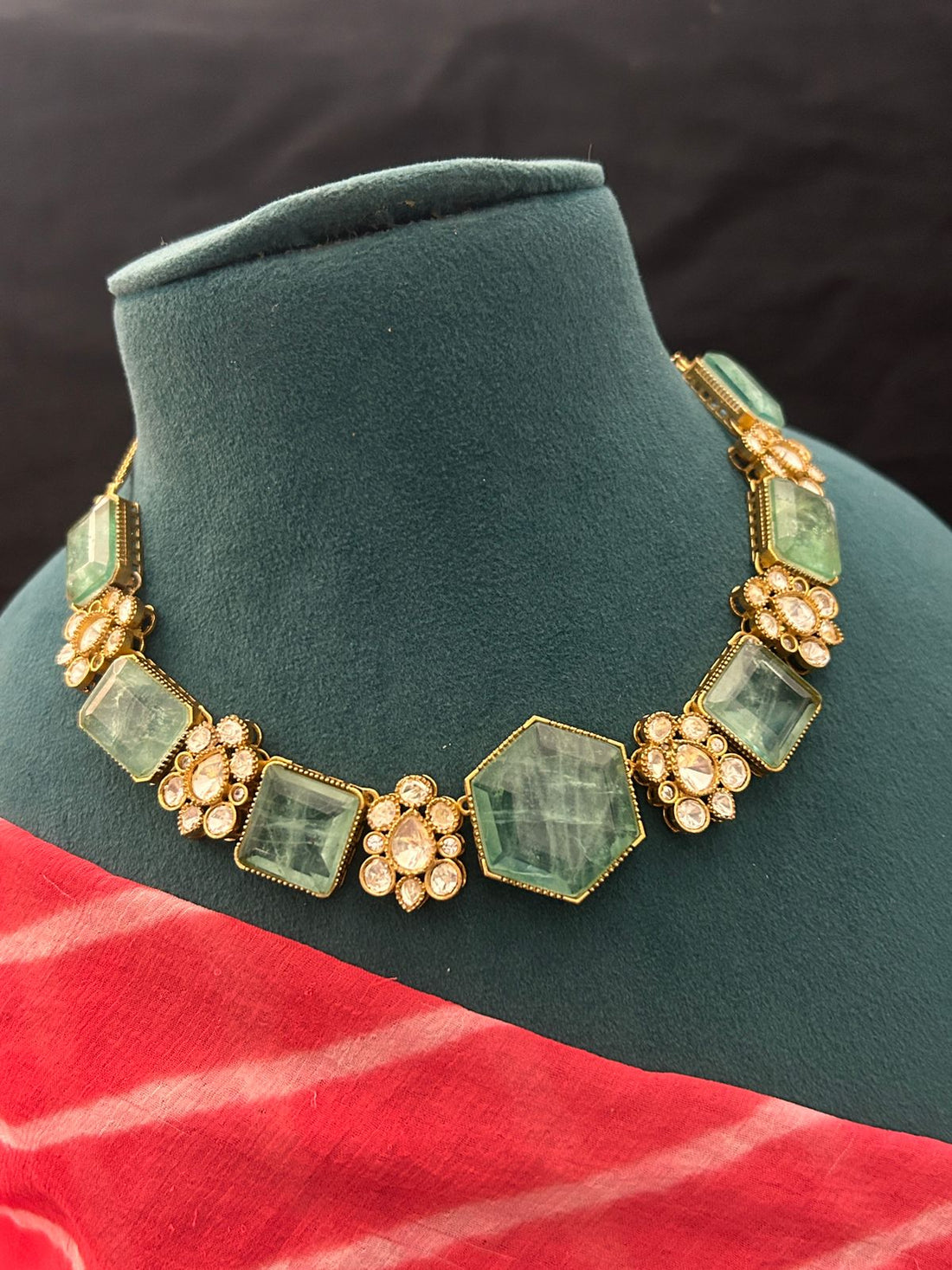 Royal Kundan Choker Necklace Set with Earrings – Gold Finish