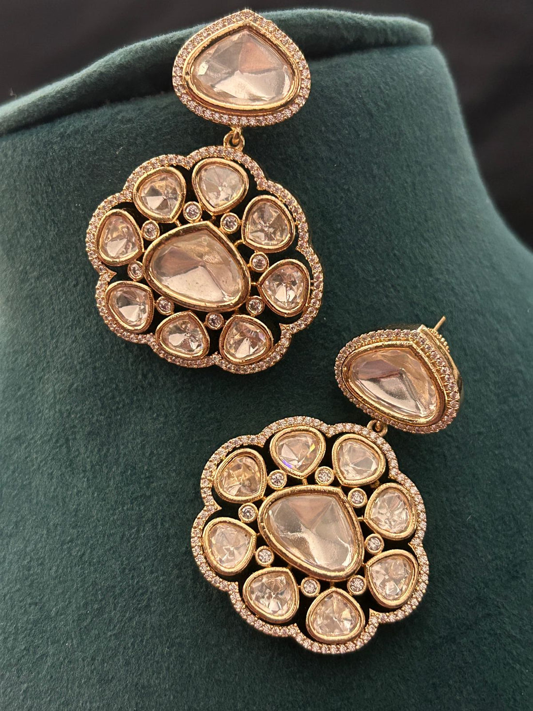 Royal Kundan Choker Necklace Set with Earrings – Gold Finish