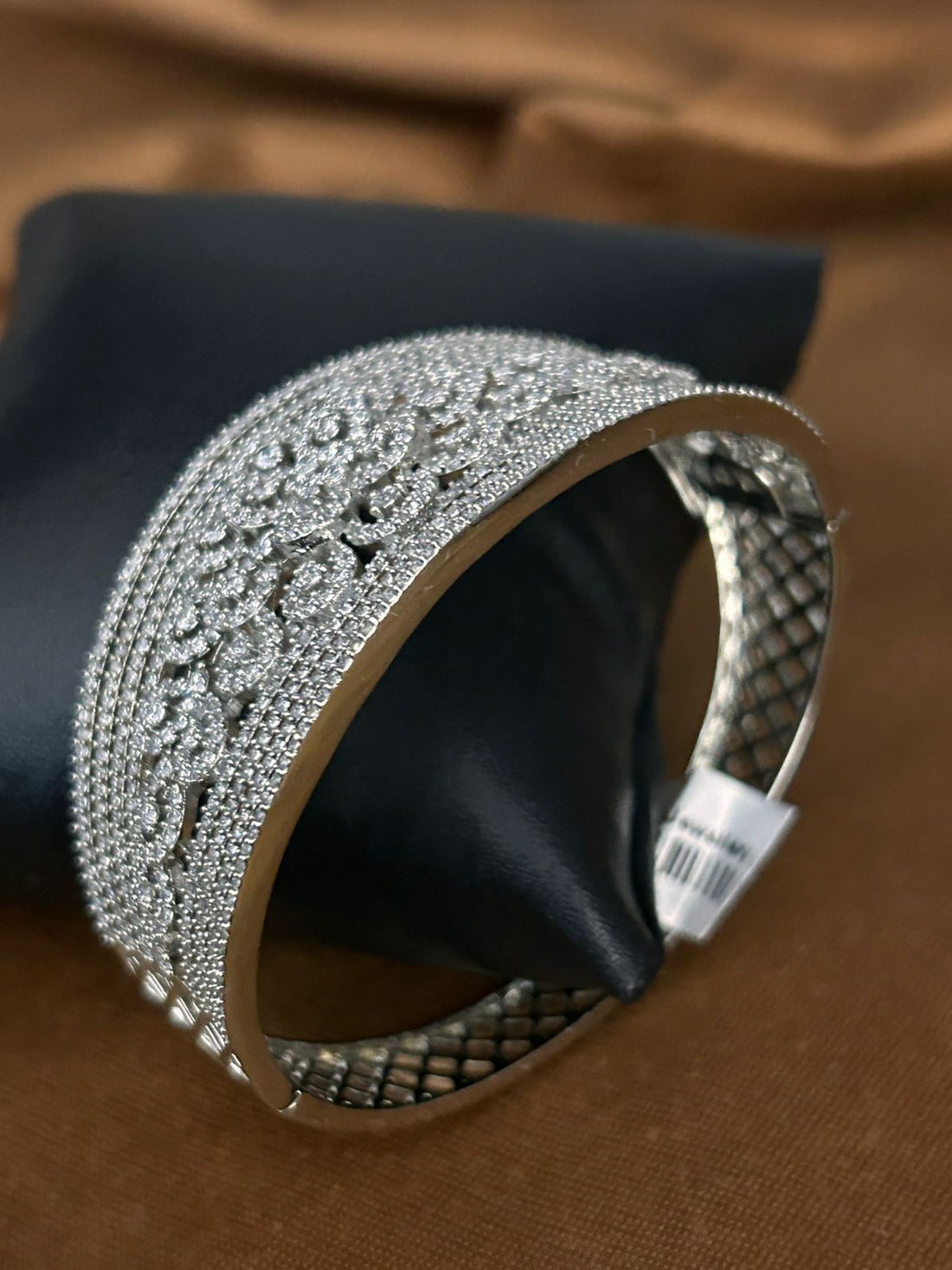 Silver CZ Diamond Look Openable Bracelet