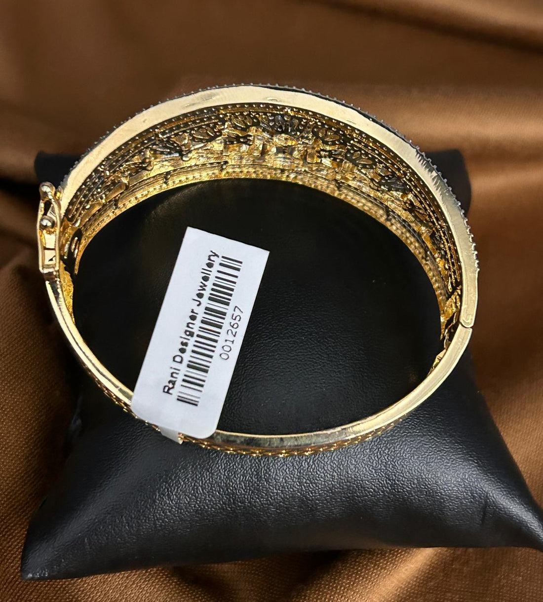 Floral CZ Openable Bracelet in Dual Tone Finish