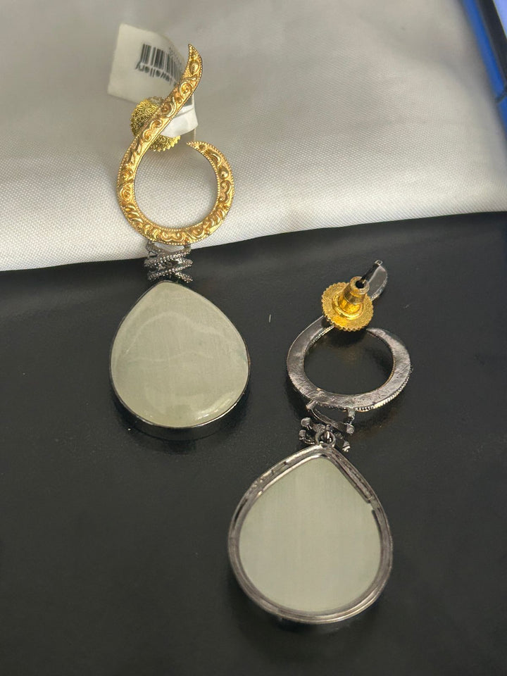 Elegant Gold-Plated Teardrop Dangler Earrings – Designer Party Wear