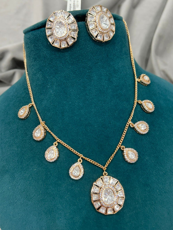 Royal Diamond Look Drop Necklace Set