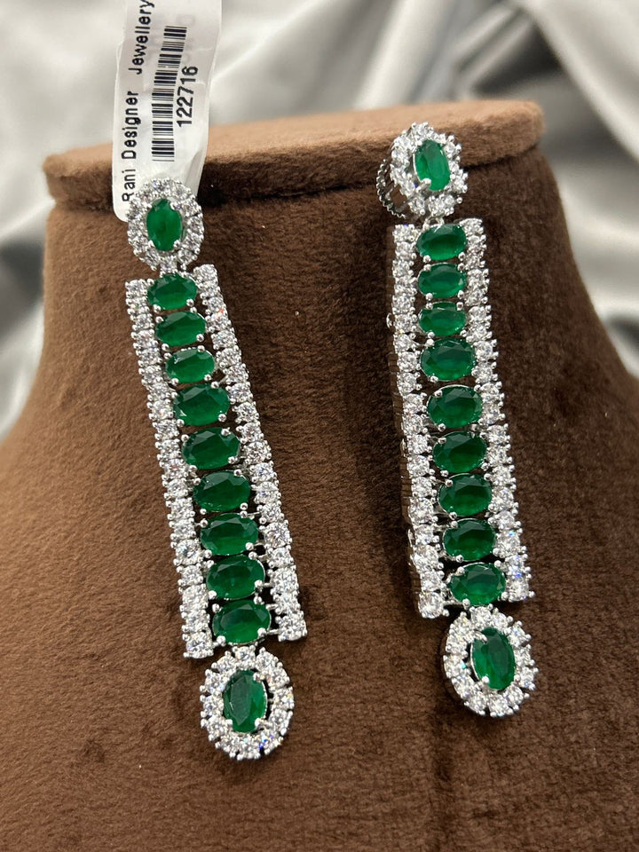 Emerald Green Diamond Choker Necklace Set