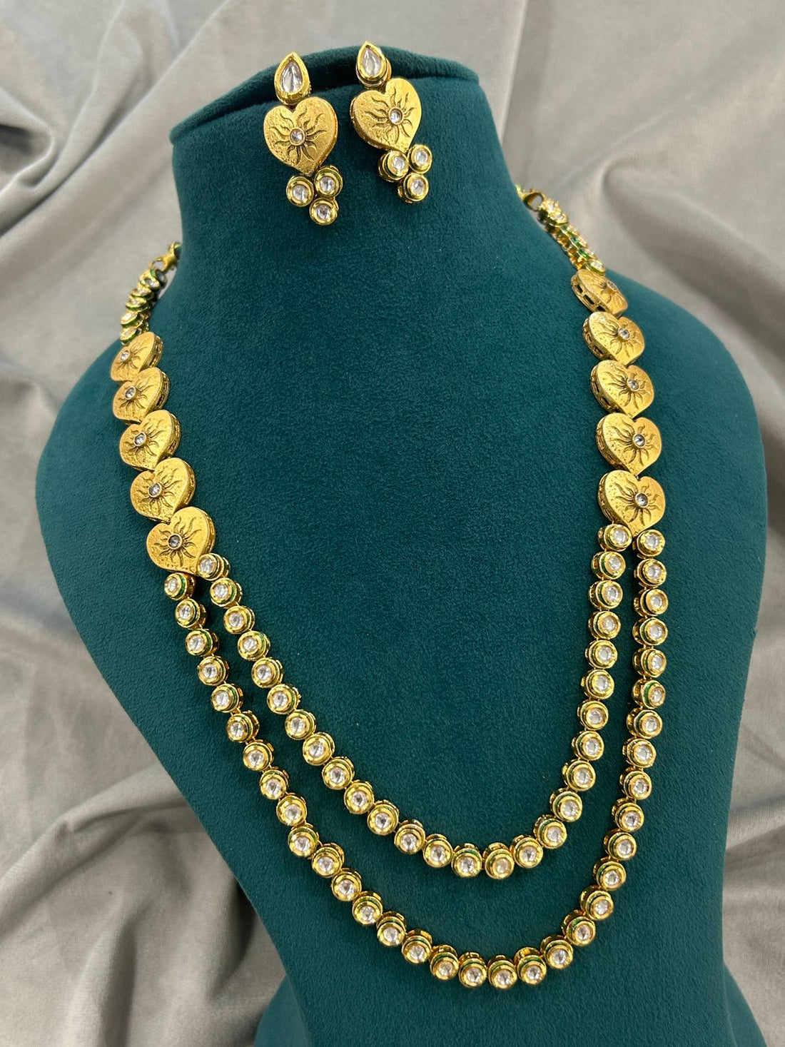 Heritage Gold Polki Layered Necklace Set