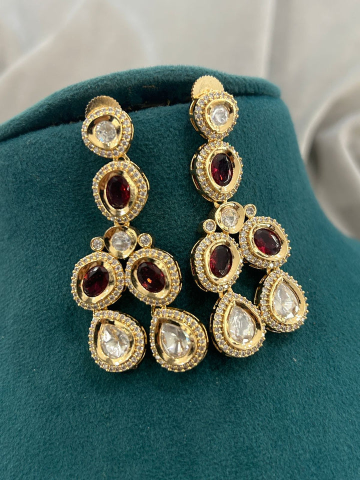 Royal Kundan Long Necklace with Red Stones