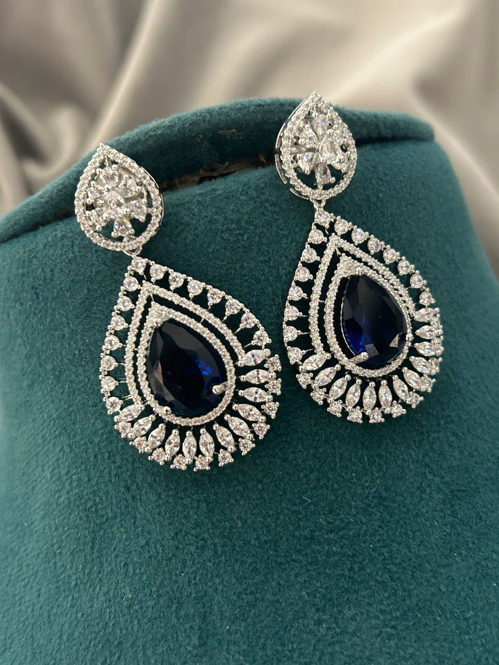Midnight Blue Diamond Cut Necklace Set