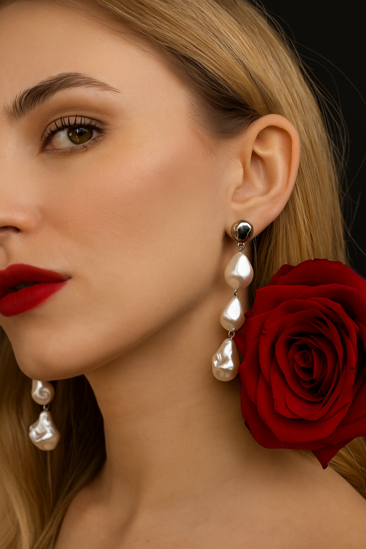 Long Baroque Pearl Drop Earrings – Elegant Party Wea