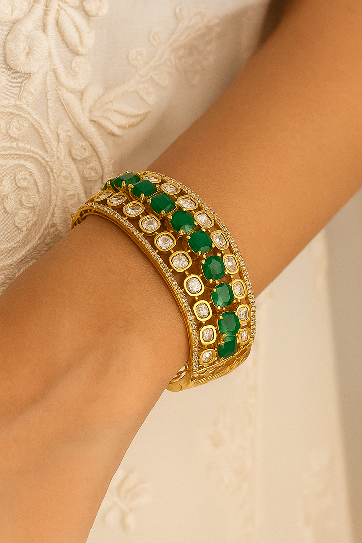 Emerald & CZ Stone  Bracelet
