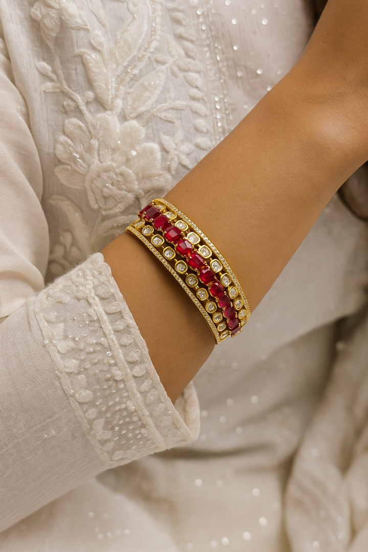 Ruby Red & CZ Stone Bracelet