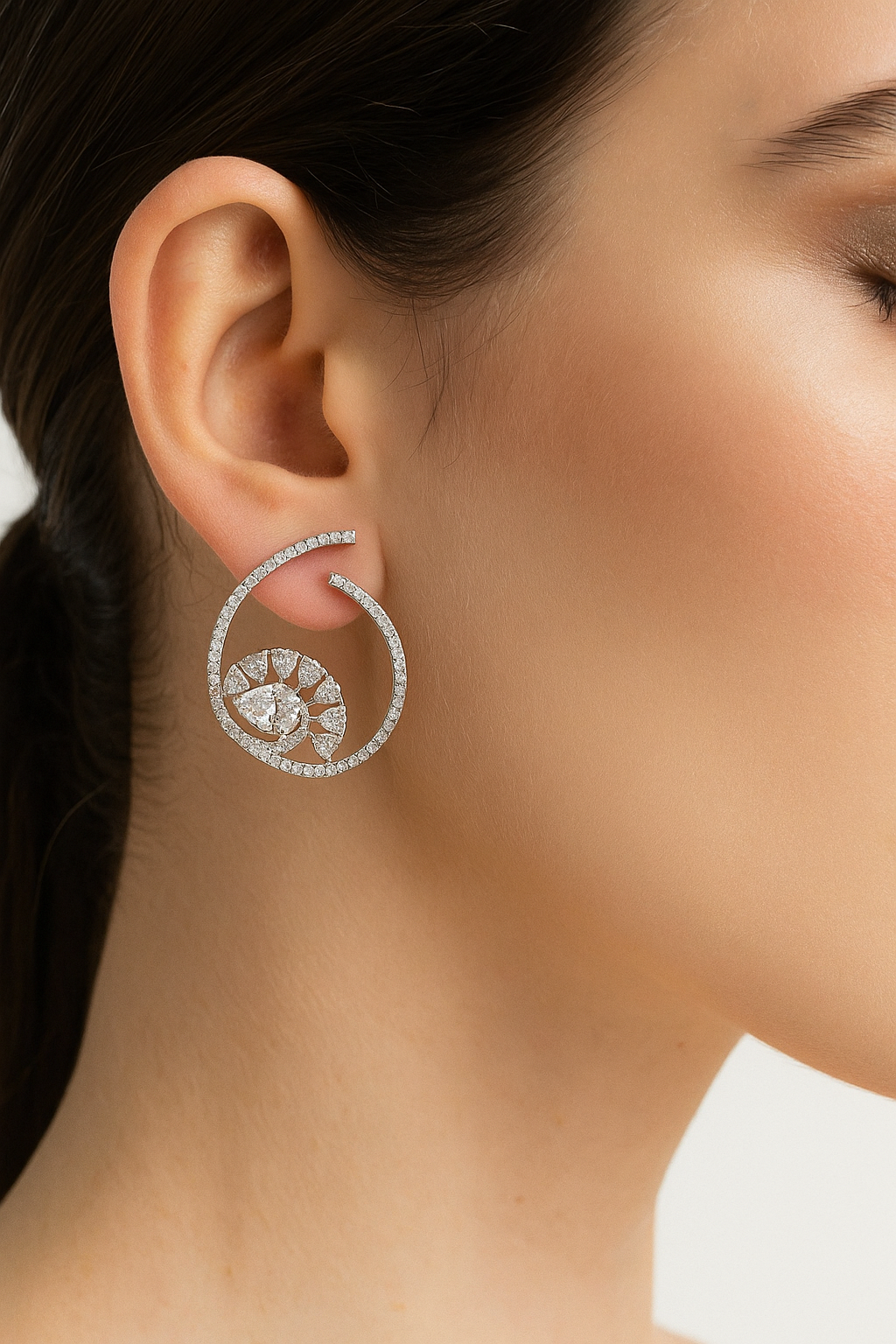 Crystal Spiral Halo Earrings