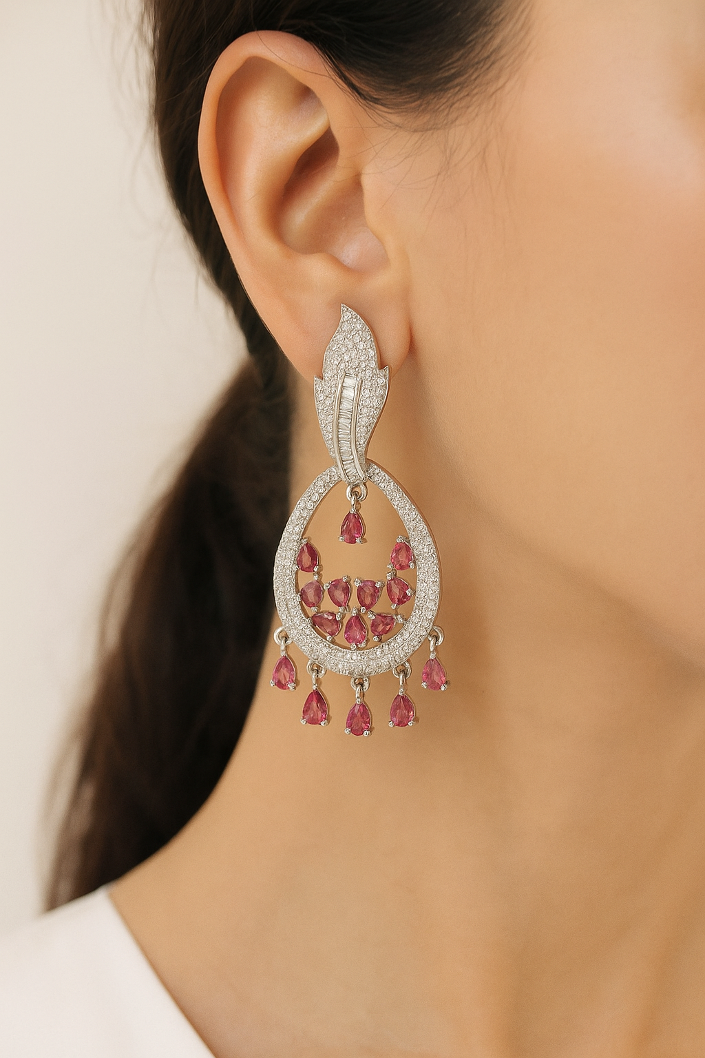 Ruby Drop Teardrop Earrings
