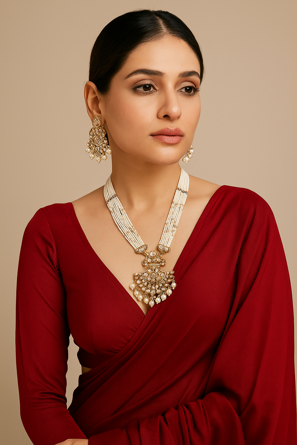 Royal Pearl Kundan Bridal Necklace Set