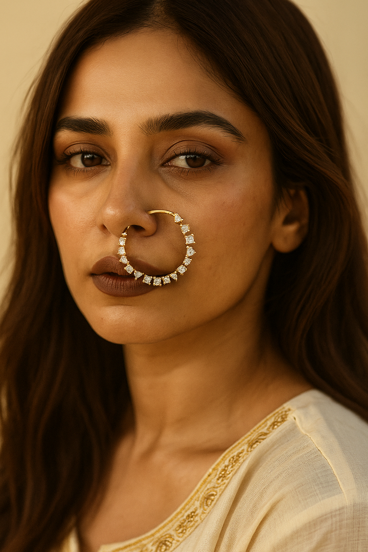 Diamond Look Round Maang Tikka with Mixed Cut CZ Stones