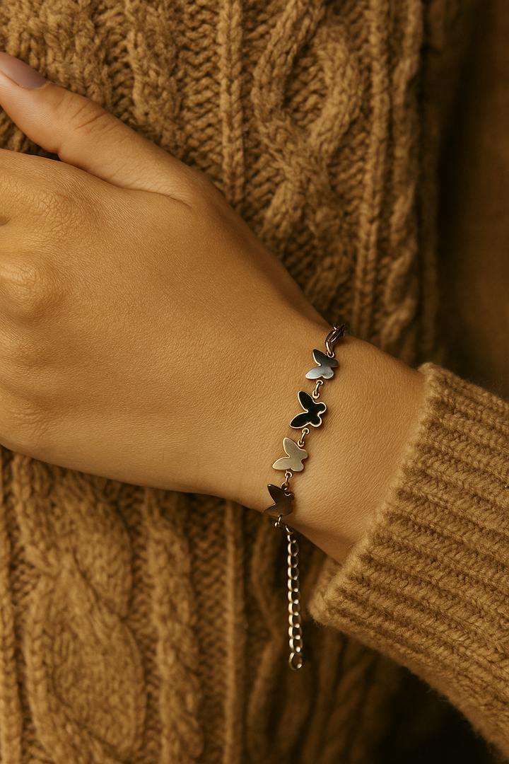 Trendy Multicolour Butterfly Chain Bracelet Stylish Casual Wear