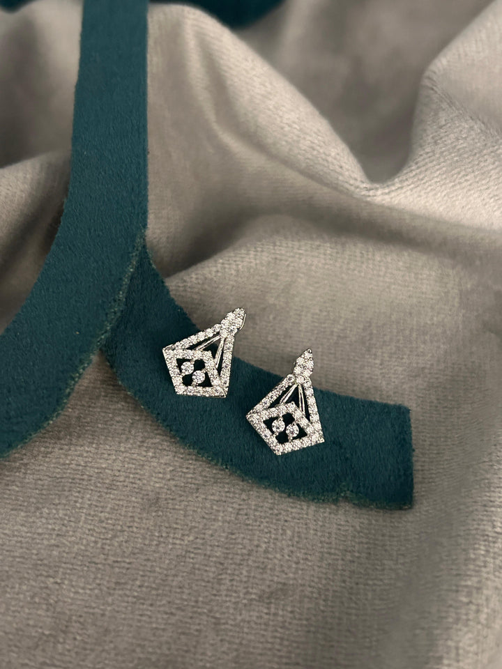 Silver Prism Diamond Pendant Set
