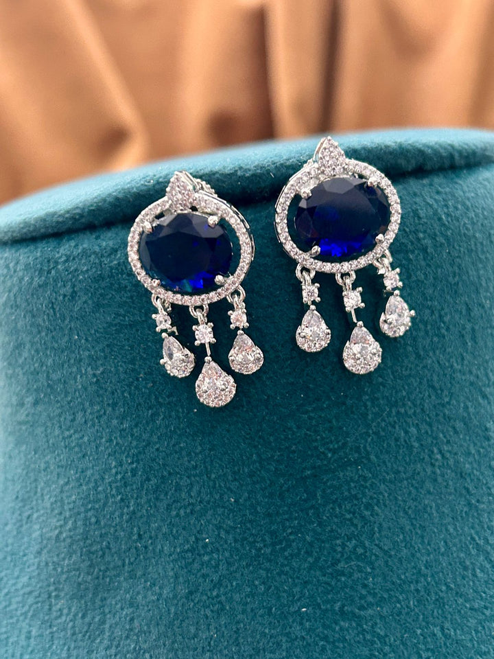 Midnight Glam Blue Stone Diamond Choker Set