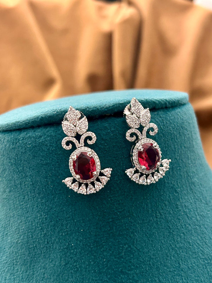 Royal Ruby Leaf Motif Diamond Choker Set