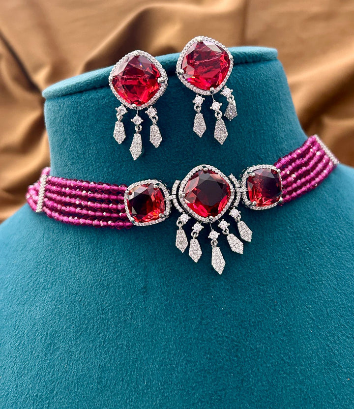 Triple Ruby Radiance Diamond Choker Set