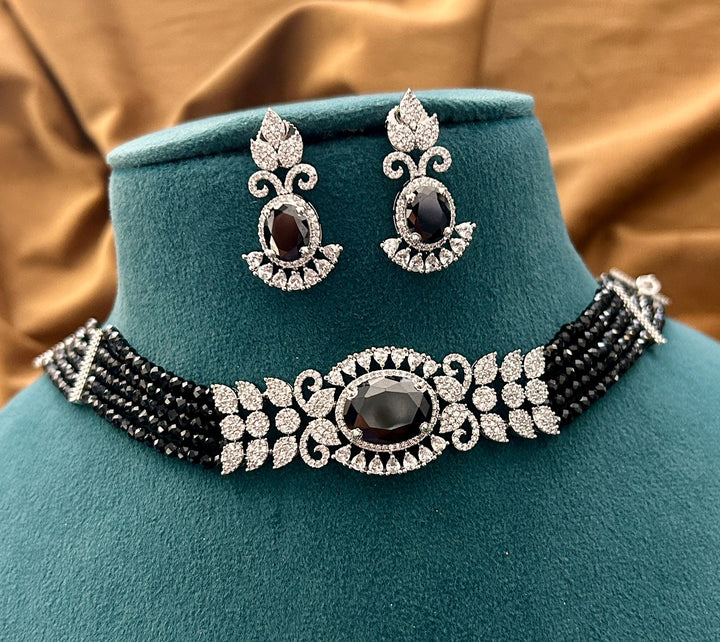 Midnight Majesty Black Diamond Choker Set