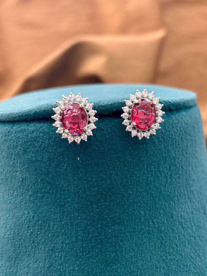 Radiant Ruby Solitaire Diamond Choker Set