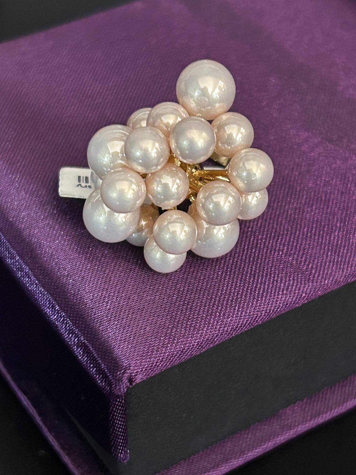Cluster Pearl Adjustable Ring – Elegant Statement Jewellery