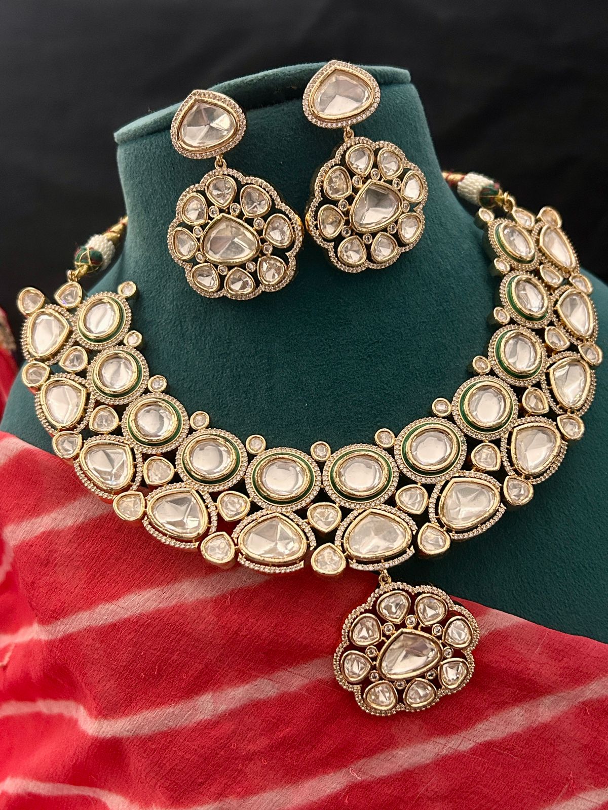 Royal Kundan Choker Necklace Set with Earrings – Gold Finish