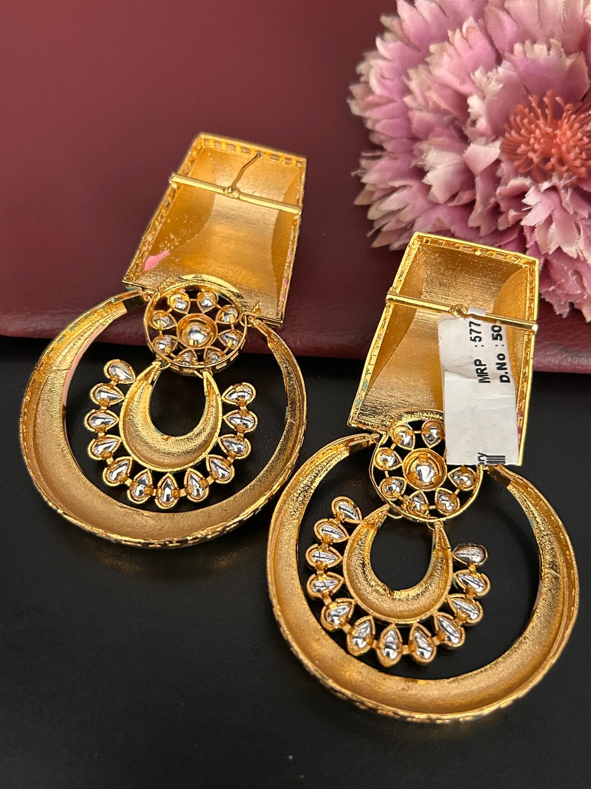 Mint Green Meenakari Kundan Hoop Earrings