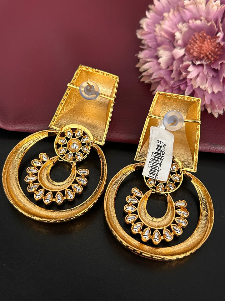 Red Meenakari Hoop Earrings – Traditional Kundan Statement Jewellery
