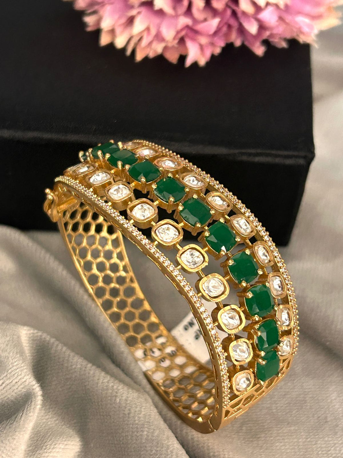 Emerald & CZ Stone  Bracelet