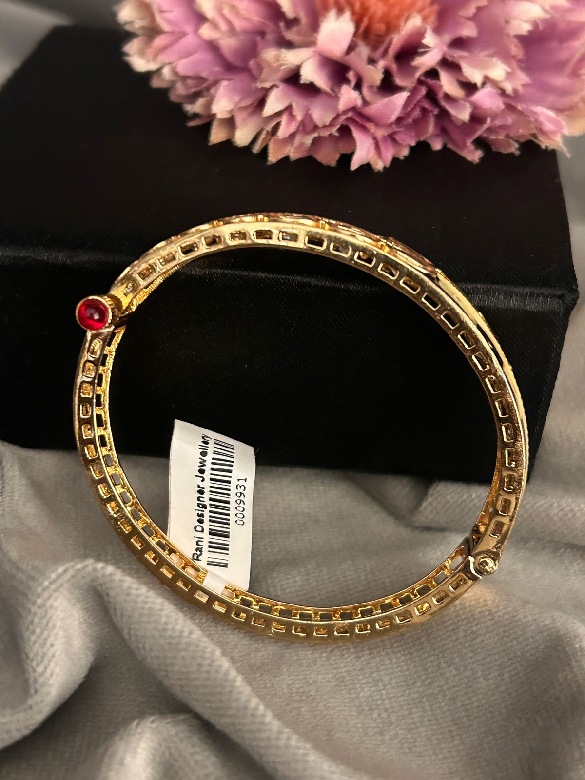 Royal Blue Meenakari Kundan Openable Bracelet