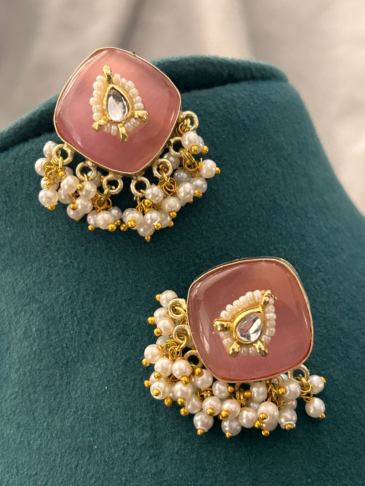 Royal Multi-Stone Kundan Choker Necklace Set with Pearls