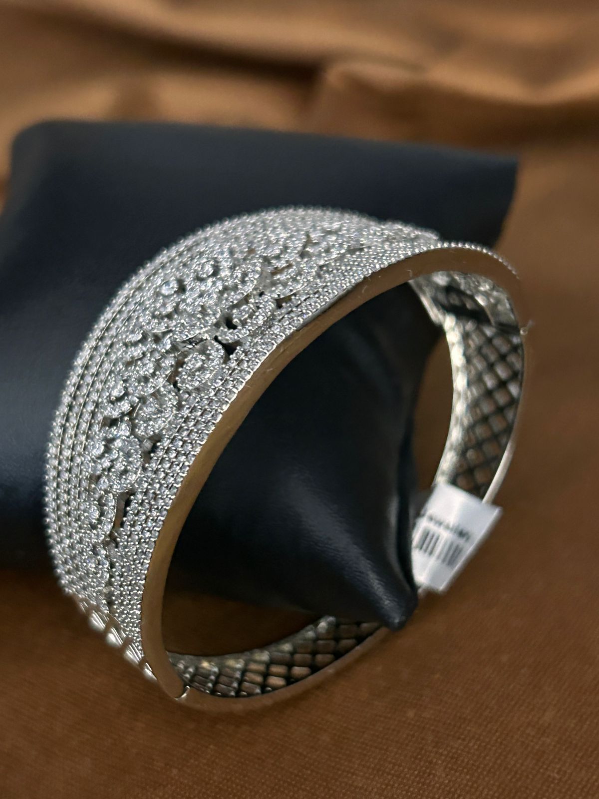 Silver CZ Diamond Look Openable Bracelet
