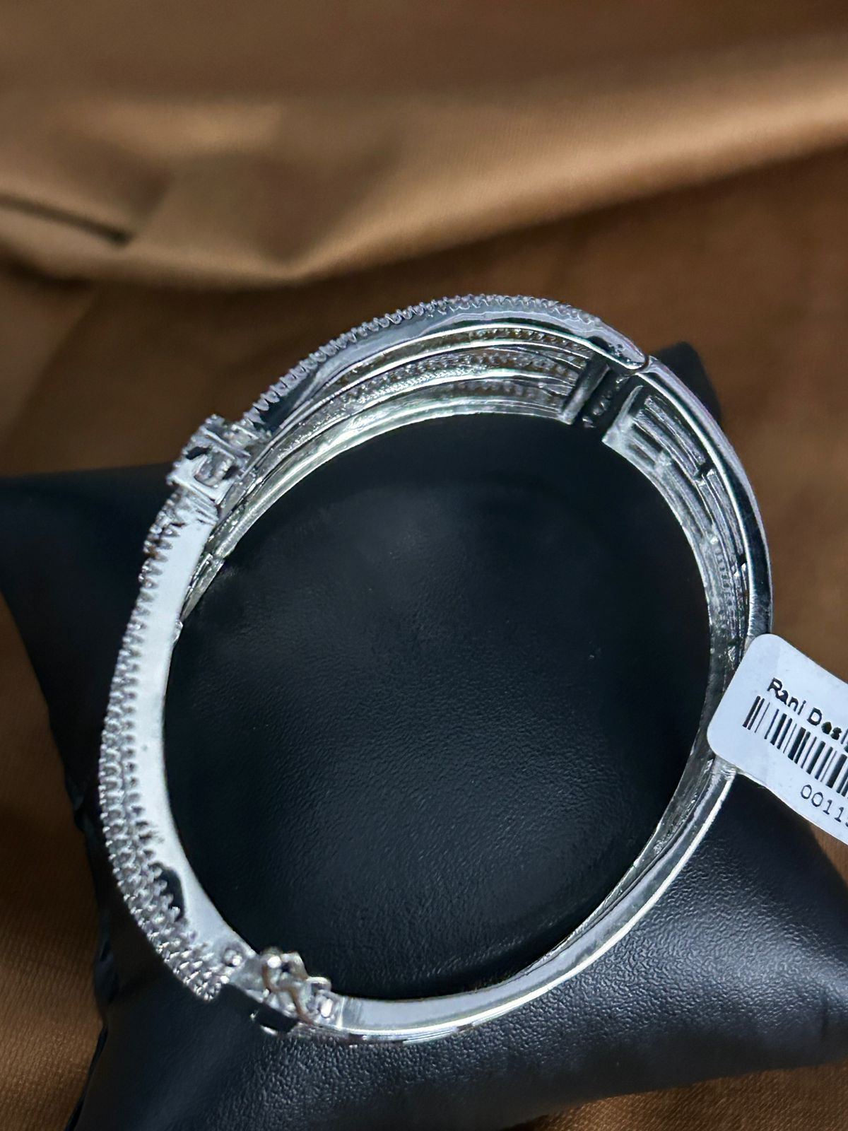 Silver Diamond Look Multi-Row Openable Bracelet