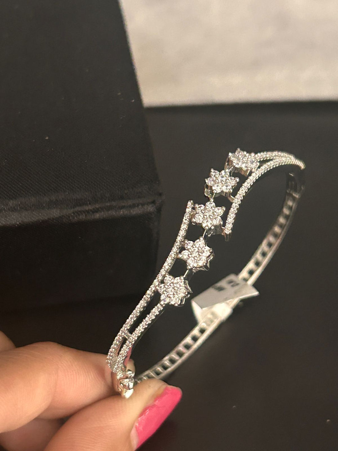 Floral CZ Openable Bracelet