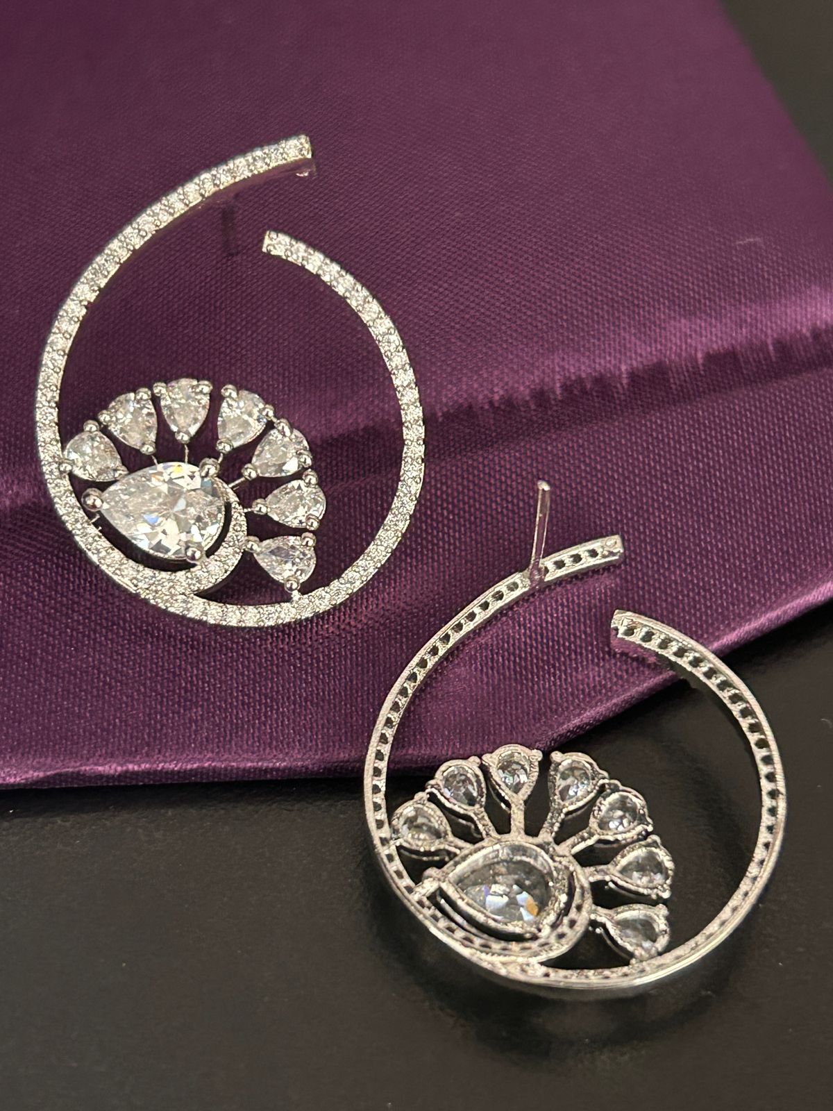 Crystal Spiral Halo Earrings