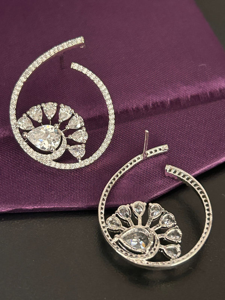 Crystal Spiral Halo Earrings