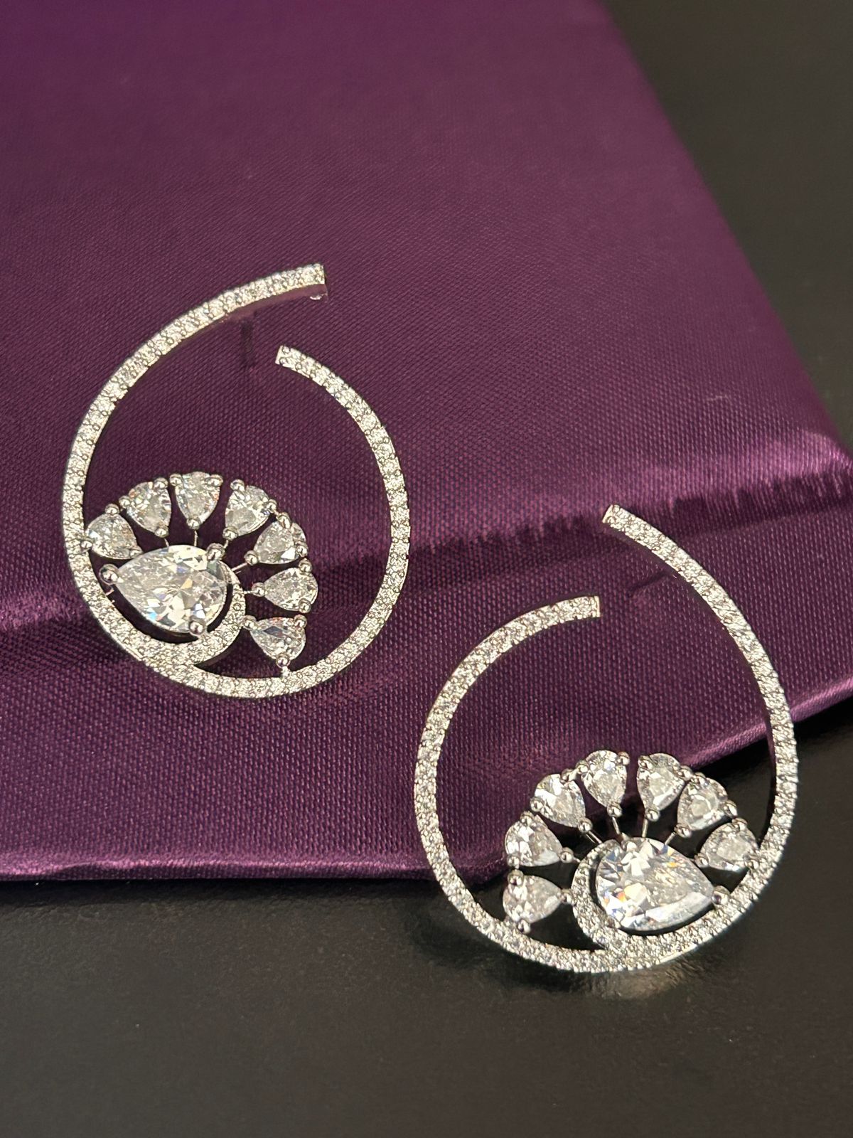 Crystal Spiral Halo Earrings