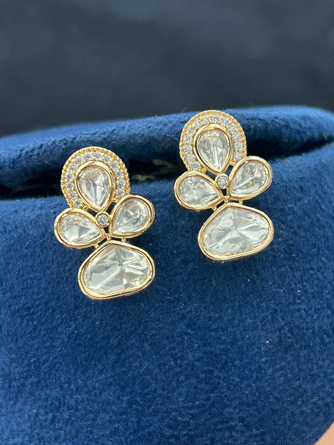 Elegant Kundan Polki Necklace Set with Earrings