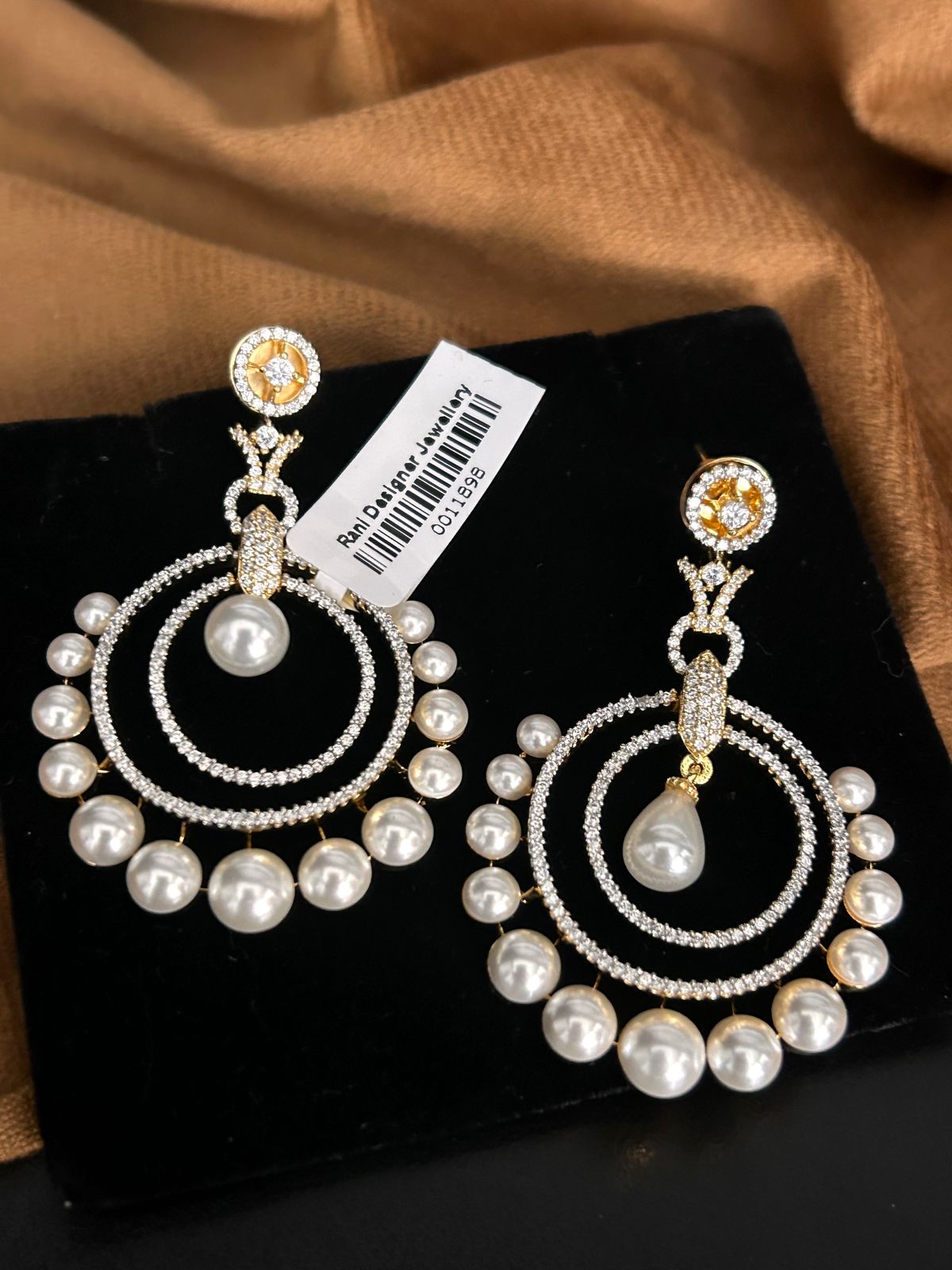 Elegant Pearl & CZ Circular Drop Earrings