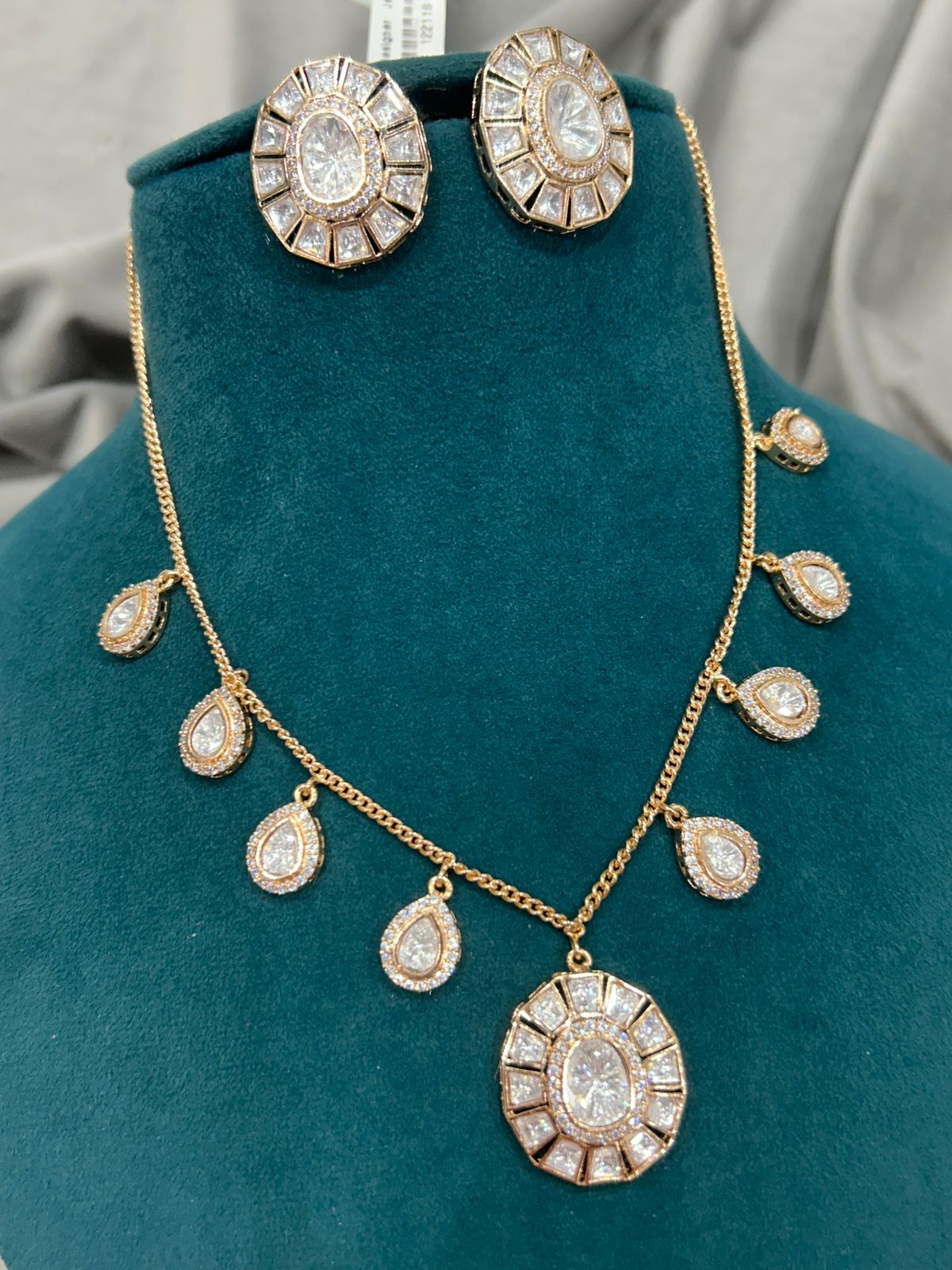 Royal Diamond Look Drop Necklace Set