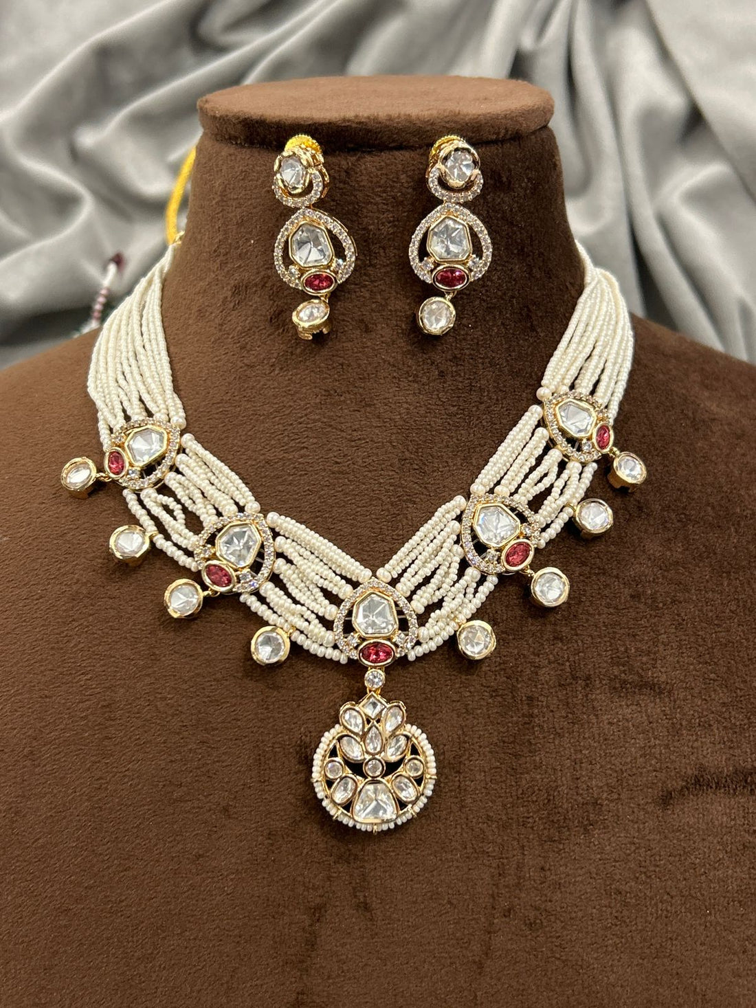 Classic Pearl & Kundan Choker Necklace Set