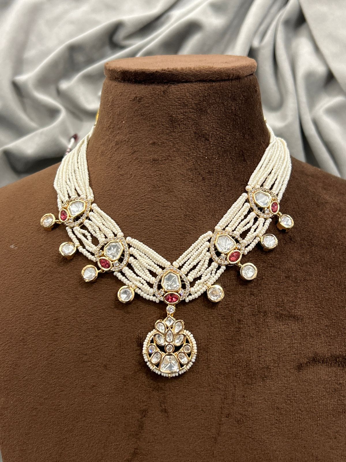 Classic Pearl & Kundan Choker Necklace Set